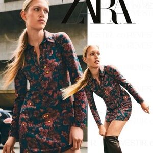 Zara Long Sleeve Floral Dress